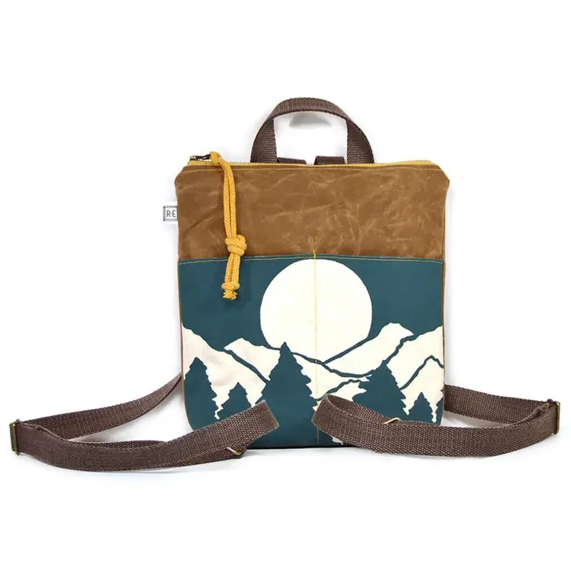 Mini Backpack – Vista // Mountain Print Backpack// Peacock