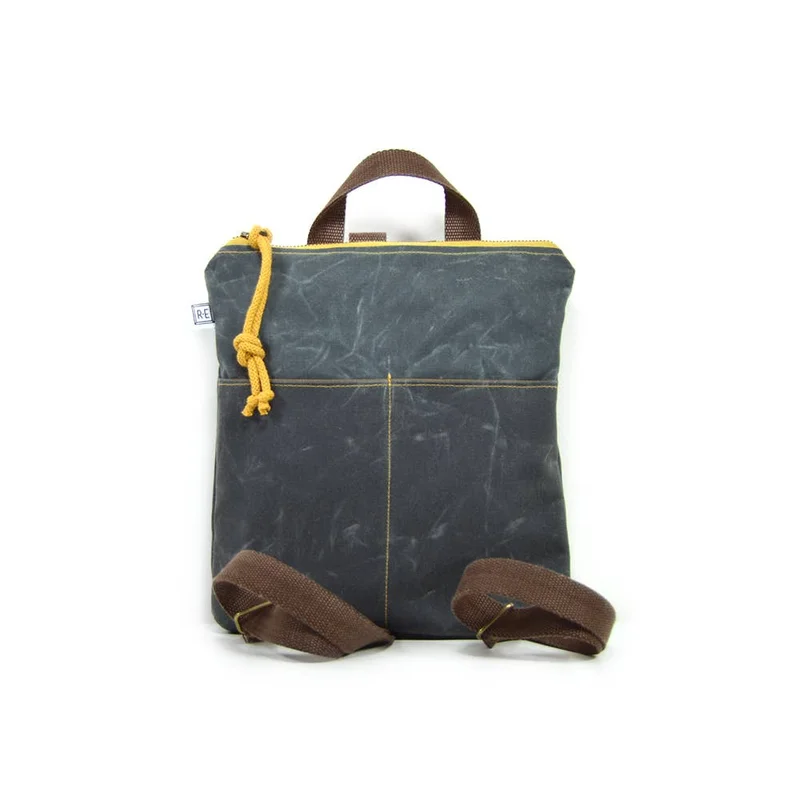 Mini Backpack – Waxed Canvas – River