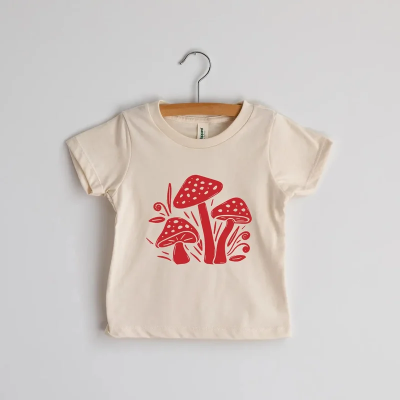 Modern Mushrooms Cream Organic Kids Tee