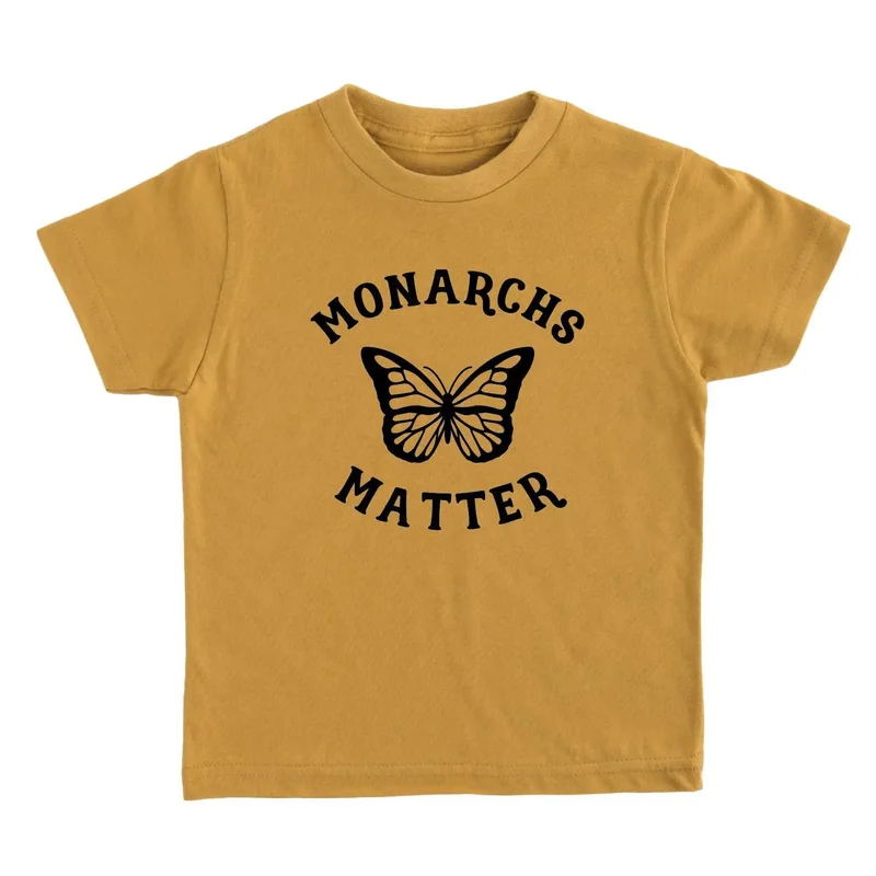 Monarchs Matter Organic Kids Shirt – Mustard