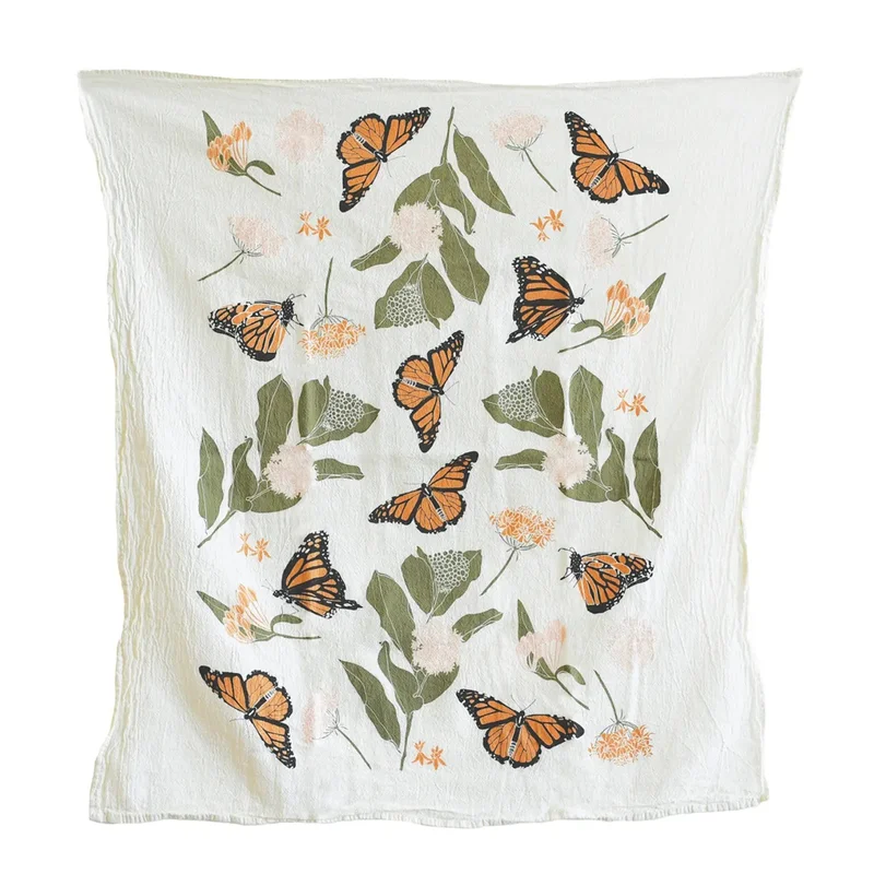 Monarchs + Milkweeds Towel Kitchen Tea Towel