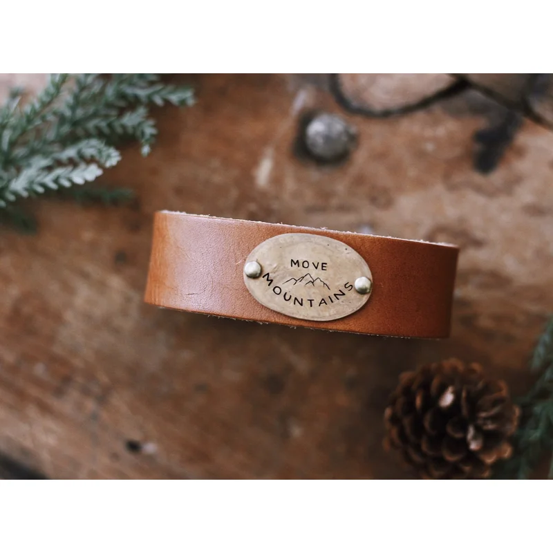 Move Mountains Leather Cuff Bracelet