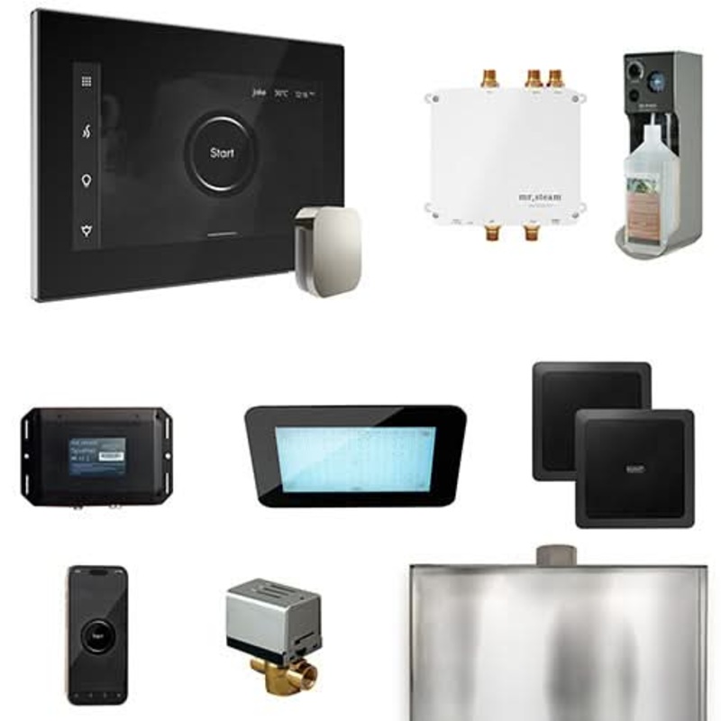 Mr.Steam Bliss Control Pkg - Bliss Steam Shower Control Package w/ iSteamX Control and Aroma SteamHead Black