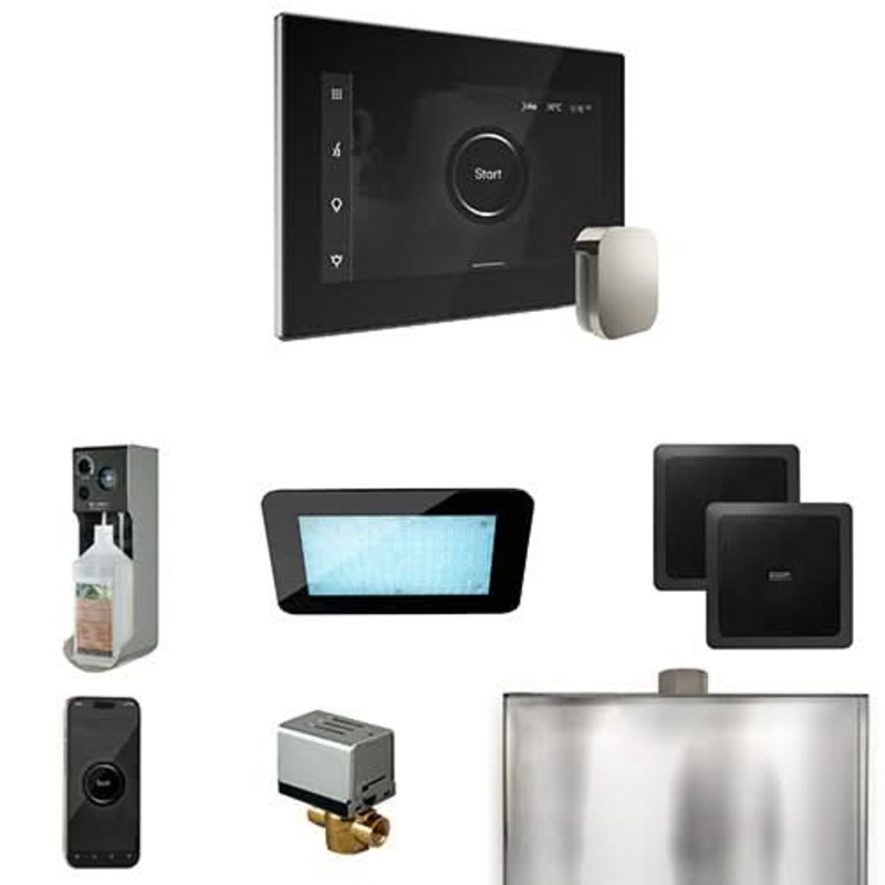 Mr.Steam XDream Control Pkg - XDream Steam Shower Control Package w/ iSteamX Control and Aroma SteamHead Black