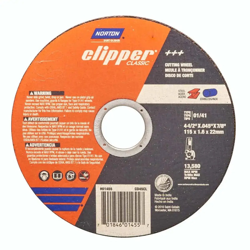 Norton Clipper 4" Classic Right Angle Cut-Off Wheel (15 pack)