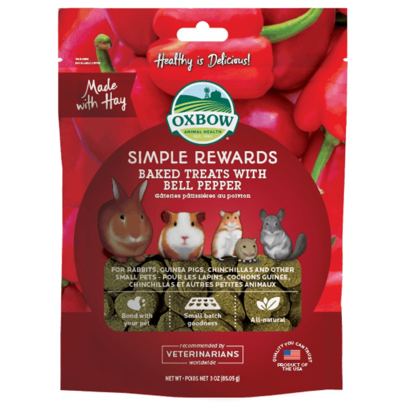 Oxbow Simple Rewards Baked Treats with Bell Pepper (3-oz)