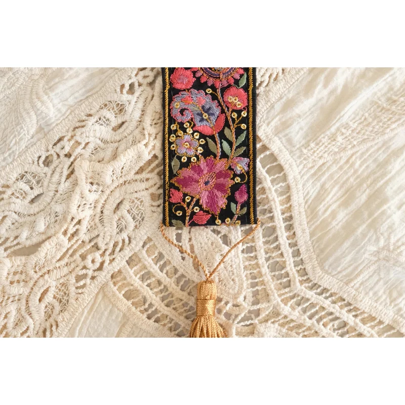 Paisley Dark – Handmade Embroidered Bookmark