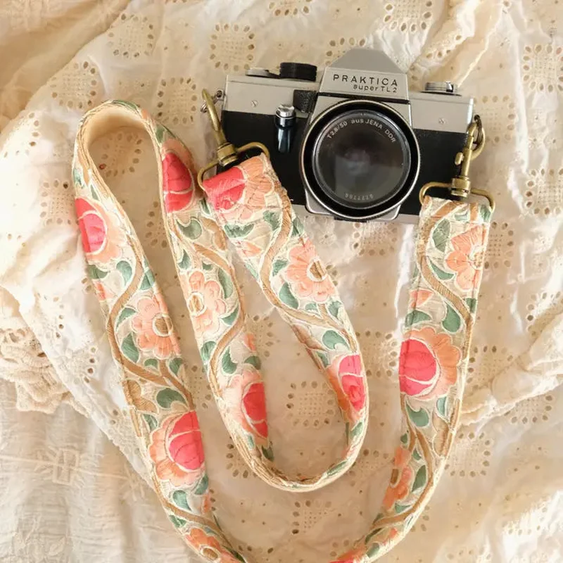 Pastel Blossom Light – Handmade Embroidered Phone Cord/Bag Handle/Camera Strap