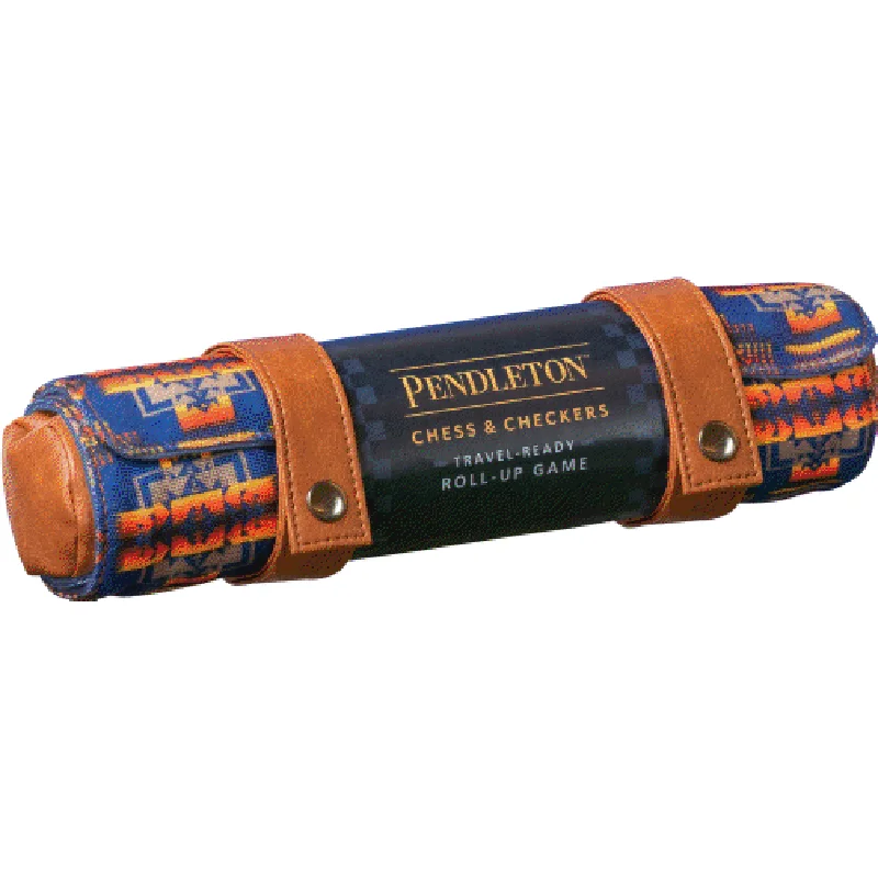 Pendleton Chess & Checkers Set: Travel-Ready Roll-Up Game