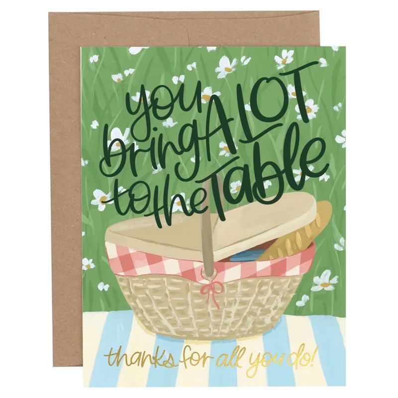 Picnic Basket “You Bring a Lot to the Table” Thank You Greeting Card