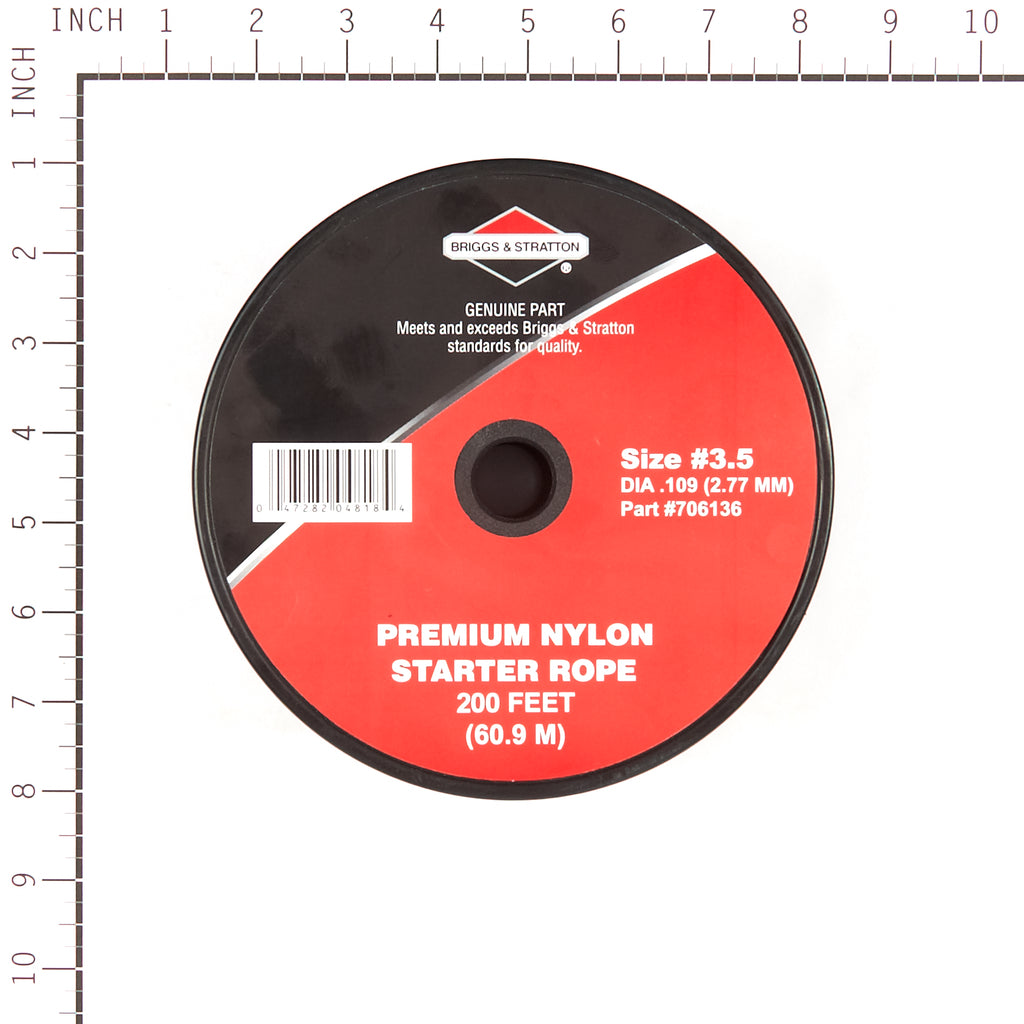 Briggs & Stratton - 706136 - #3-1/2 Recoil Starter Rope, 200 Foot Spool