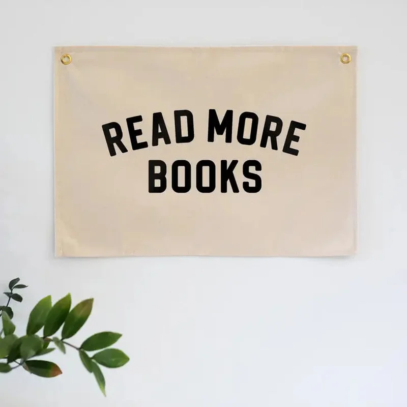 Read More Books Modern Canvas BannerReading Wall Flag