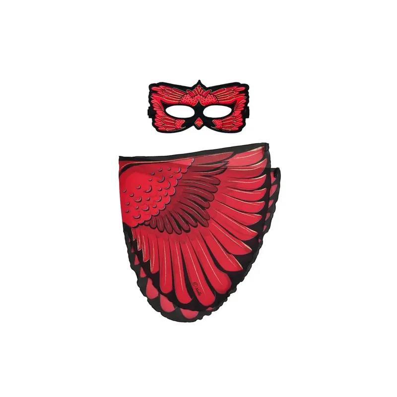 Red Cardinal Bird Wings + Mask
