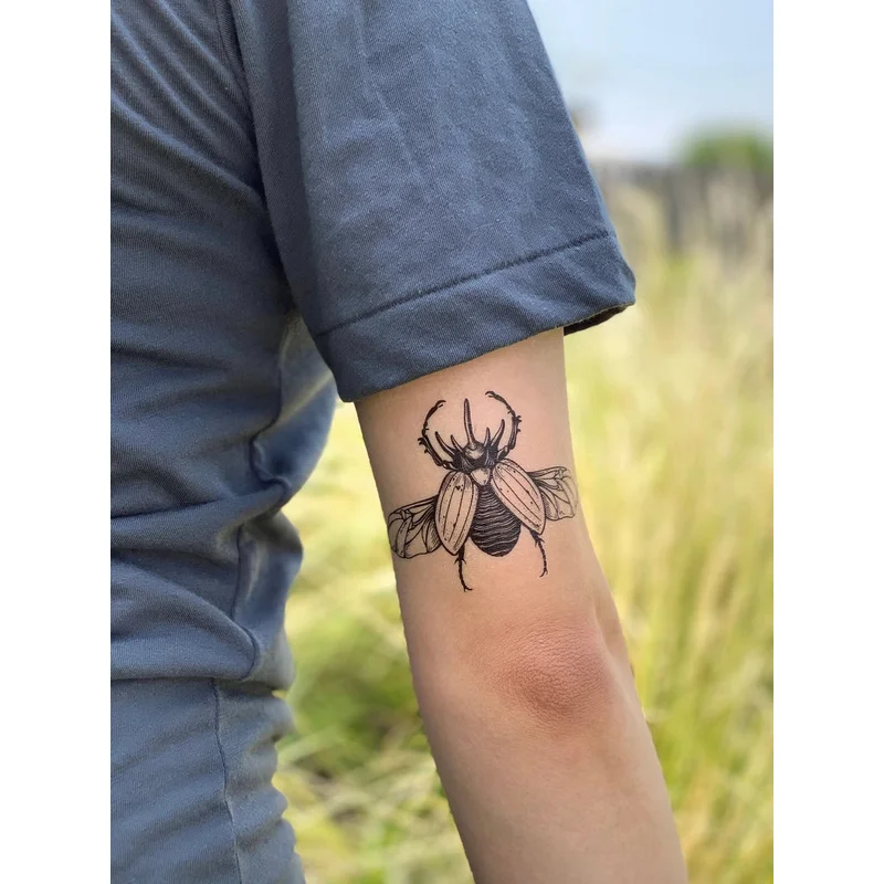 Rhinoceros Beetle Temporary Tattoo