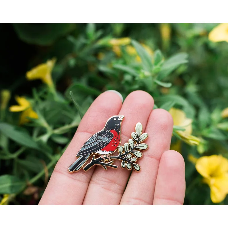 Robin Enamel Pin