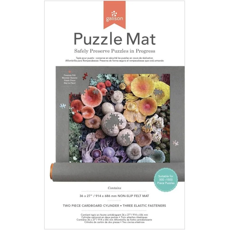 Roll Up Puzzle Mat: Safely Preserve Puzzles in Progress (up to 1500 Pcs)