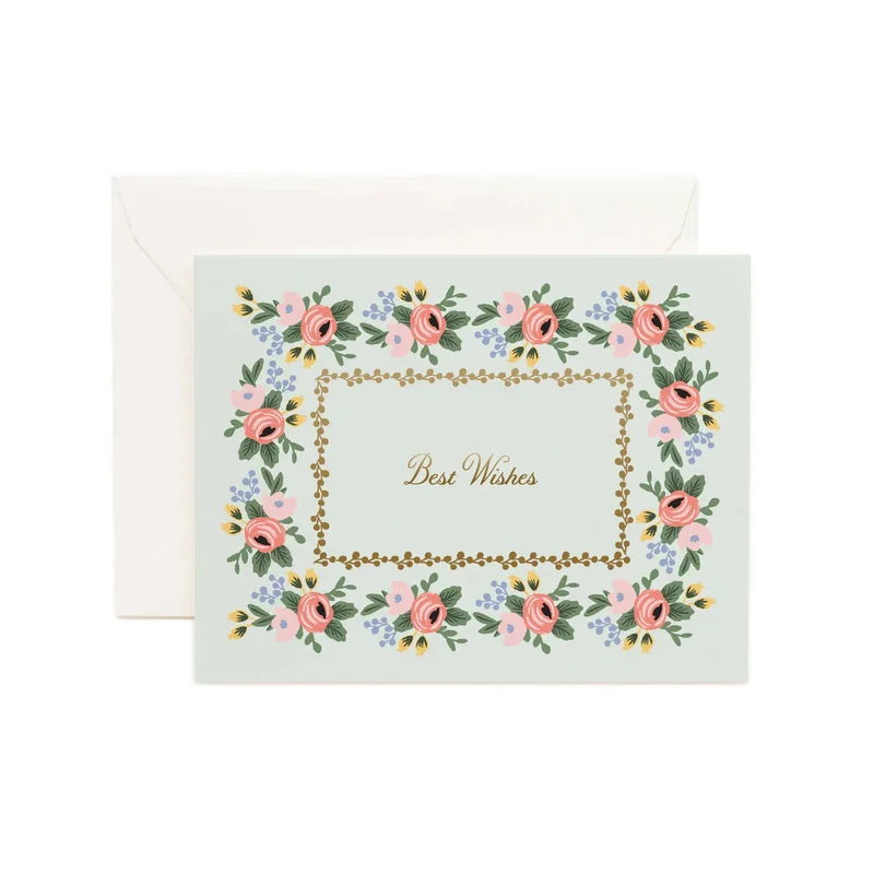 Rosa Best Wishes Card