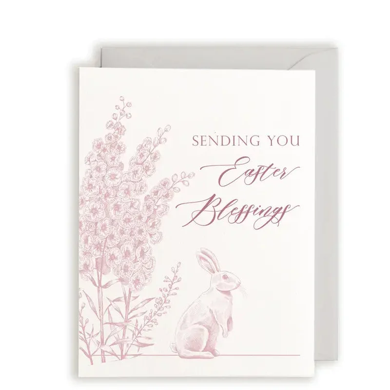 “Sending You Easter Blessings” Letterpress Greeting Card