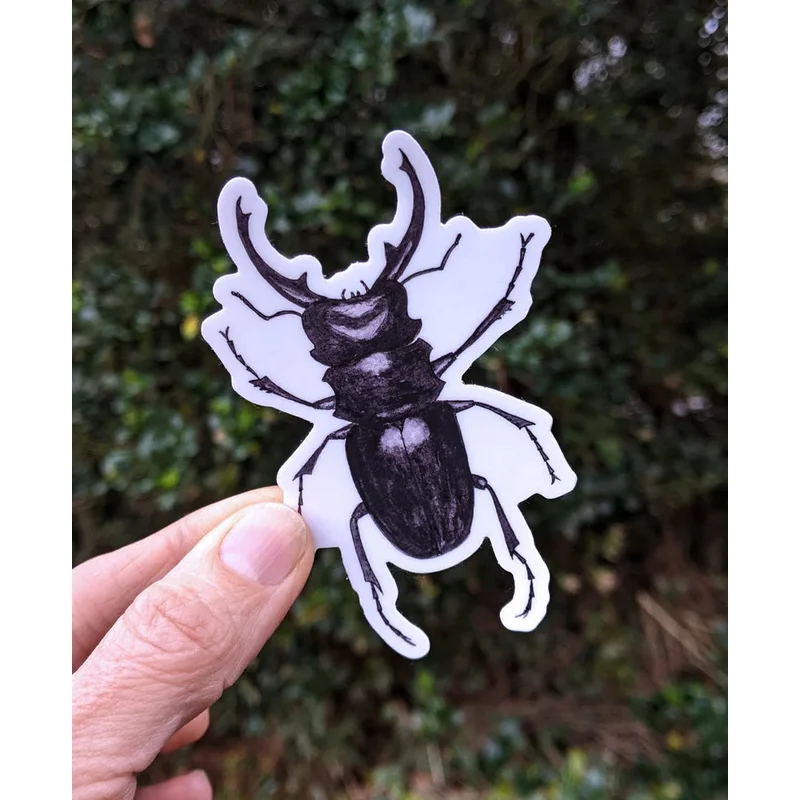 Stag Beetle Waterproof Sticker