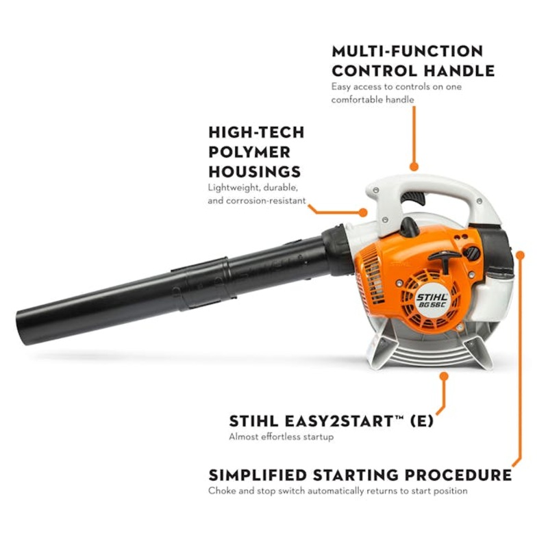 STIHL BG56CE Handheld Blower | 27.2cc Engine | 13Newtons Blowing Force