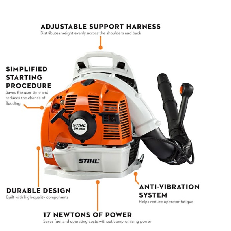 STIHL BR 350 Gas Backpack Blower | 63.3cc STIHL Engine