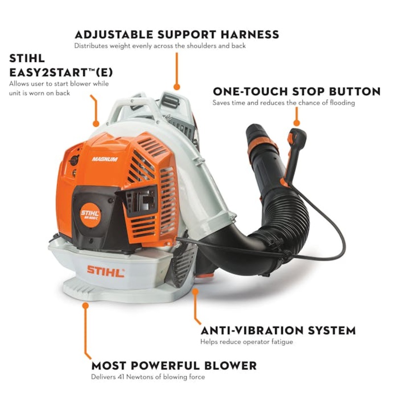 STIHLBR800CE Backpack Blower | 79.9cc Engine | 41Newtons Blowing Force - Local Pickup Only