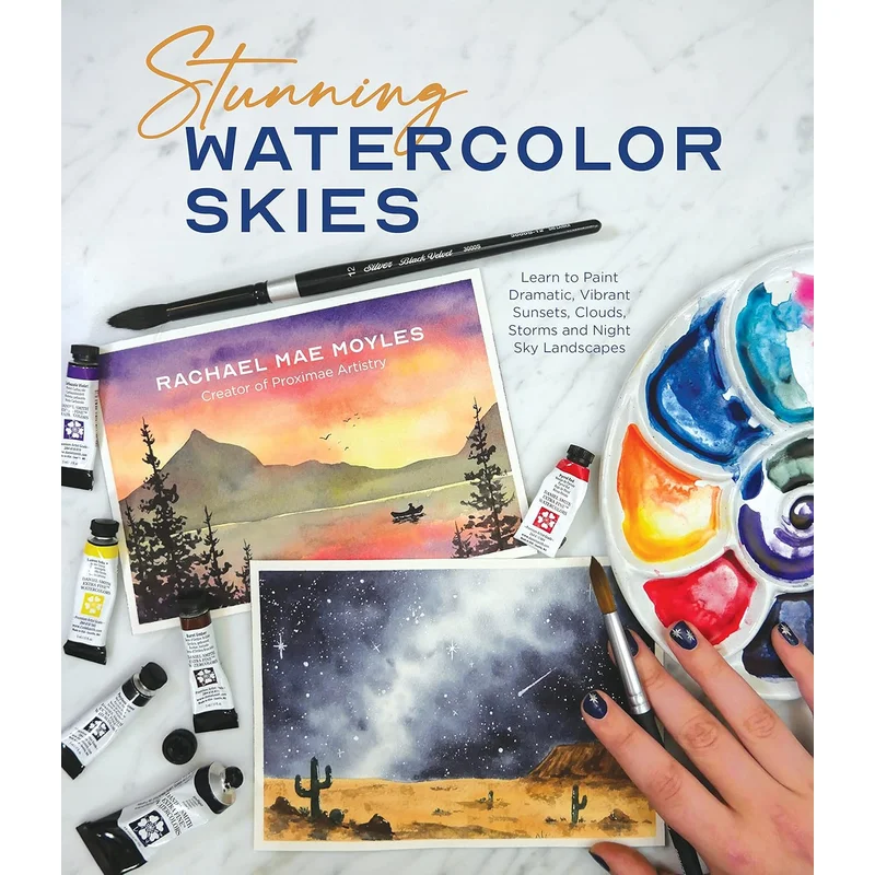 Stunning Watercolor Skies: Learn to Paint Dramatic, Vibrant Sunsets, Clouds, Storms and Night Sky Landscapes