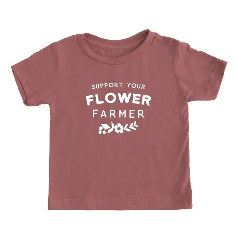 Support Your Local Flower Farmer Kids Shirt – Mauve