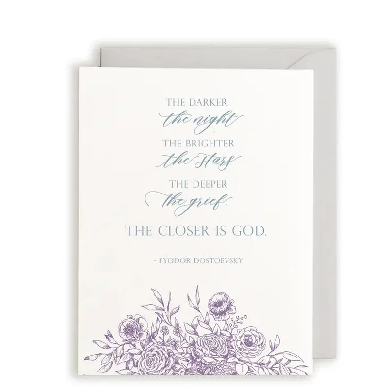 “The Darker the Night” Sympathy Letterpress Card