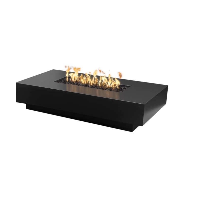 The Outdoor Plus Linear Cabo Metal Fire Pit Black