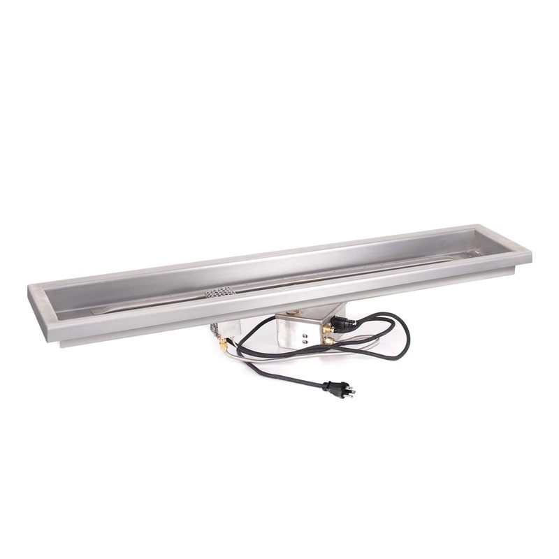 The Outdoor Plus Raised Lip Rectangular Drop In Pan & Linear SS Burner