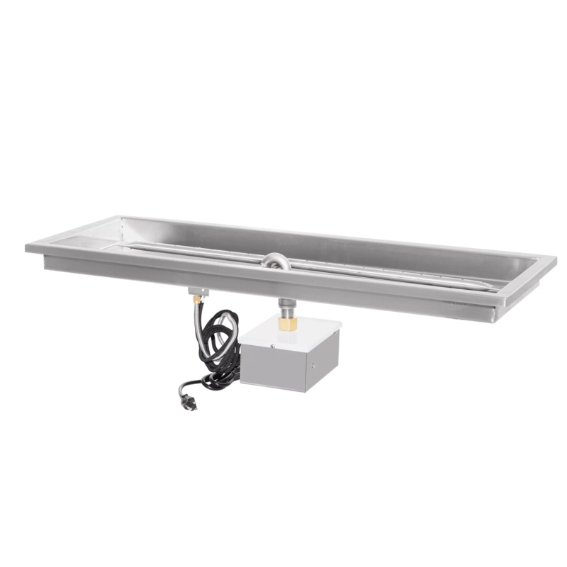 The Outdoor Plus Raised Lip Rectangular Drop in Pan & SS H Burner