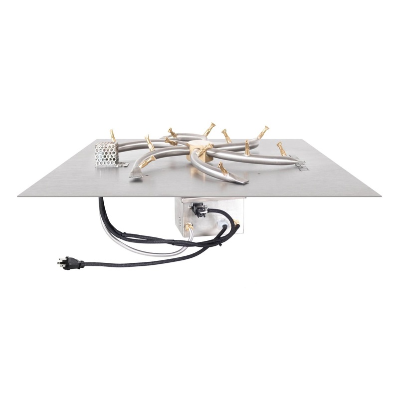 The Outdoor Plus SS Square Flat Pan & Stainless Bullet Burner