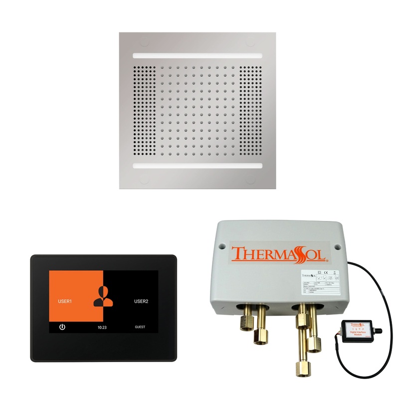ThermaSol WH14SP7S - Wellness Hydrovive14 Shower Package with 7" ThermaTouch Square, Digital Shower Vavle, Hydrovive 14 Shower Head