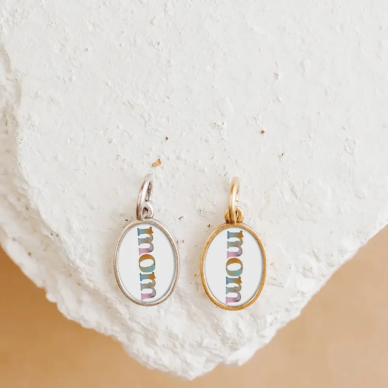 Watercolor Mom Charm Pendant
