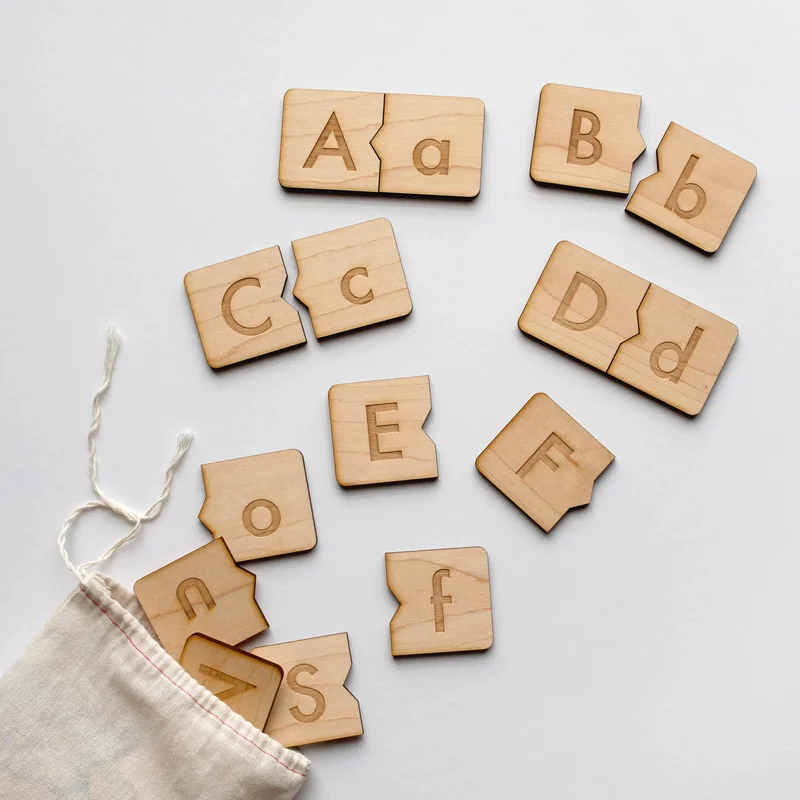 Wooden Alphabet PuzzleModern Letter Matching Kids Game
