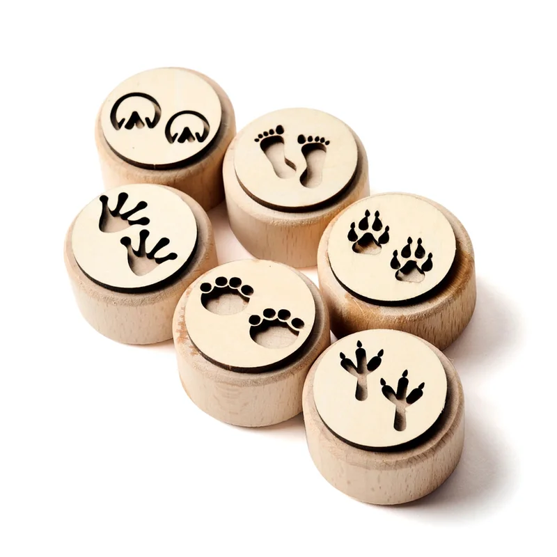 Wooden Dough Stampers – Animal Tracks