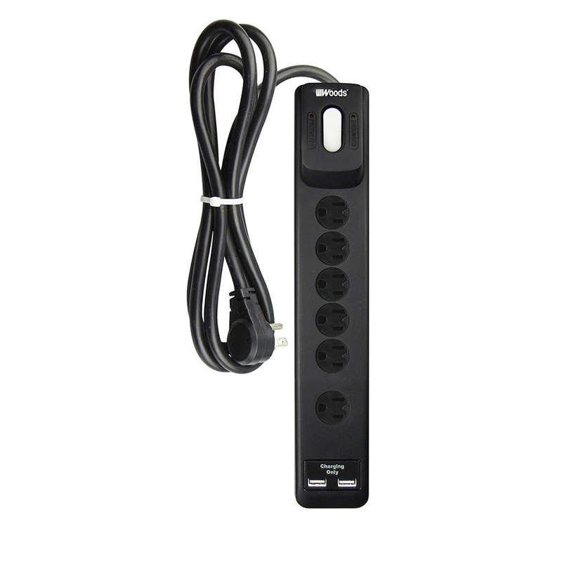 Woods 7-Outlet Surge Strip-10′