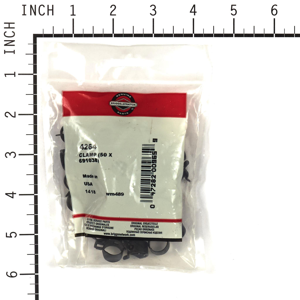 Briggs & Stratton - 4264 - 50 of 691038 Clamp, Black, ID .460”